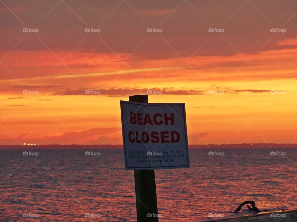 Beach closed - Sunset open. Beach was closed due to Hurricane Sally destruction, but I was still able to capture this spectacular sunset