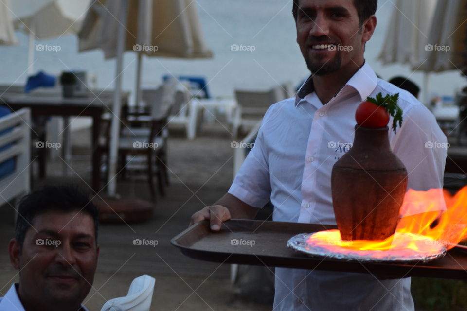 serving Anfora kebab in Bodrum turkey
