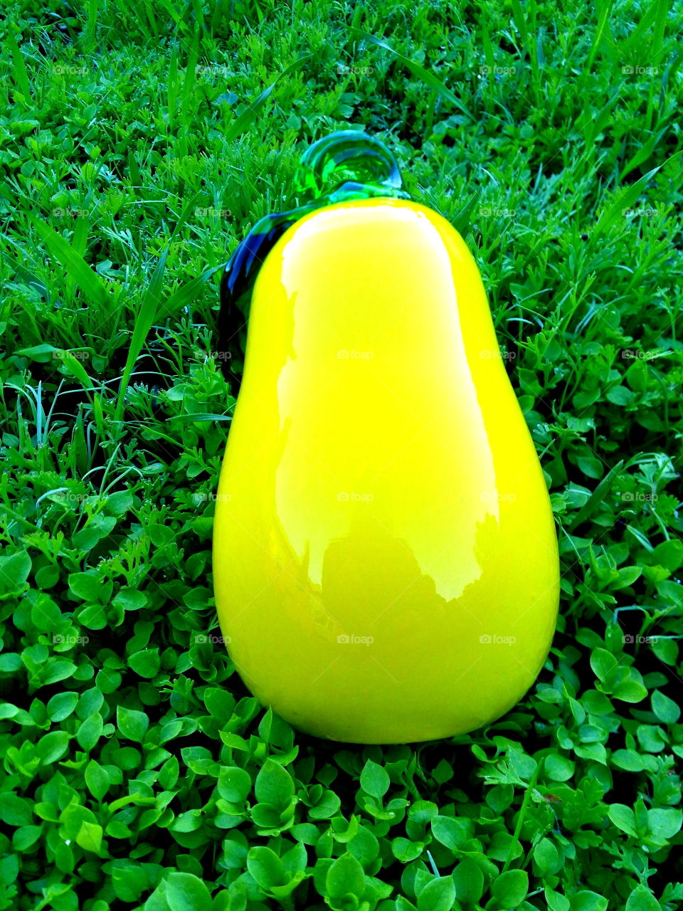 yellow glass pear