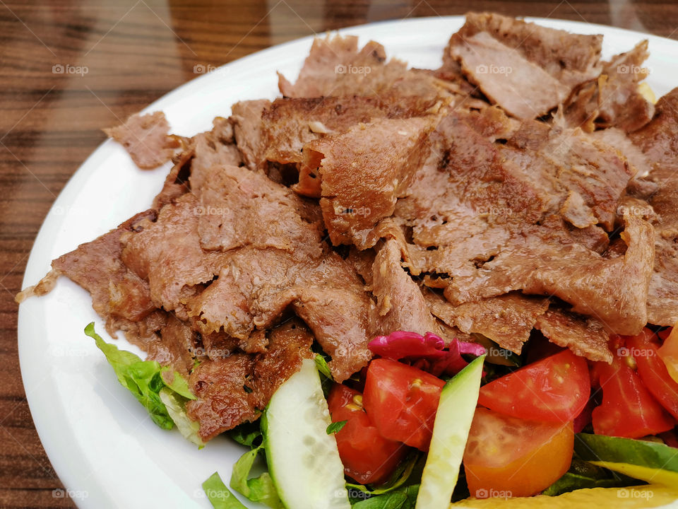 Lamb doner kebab. Turkish doner kebab.