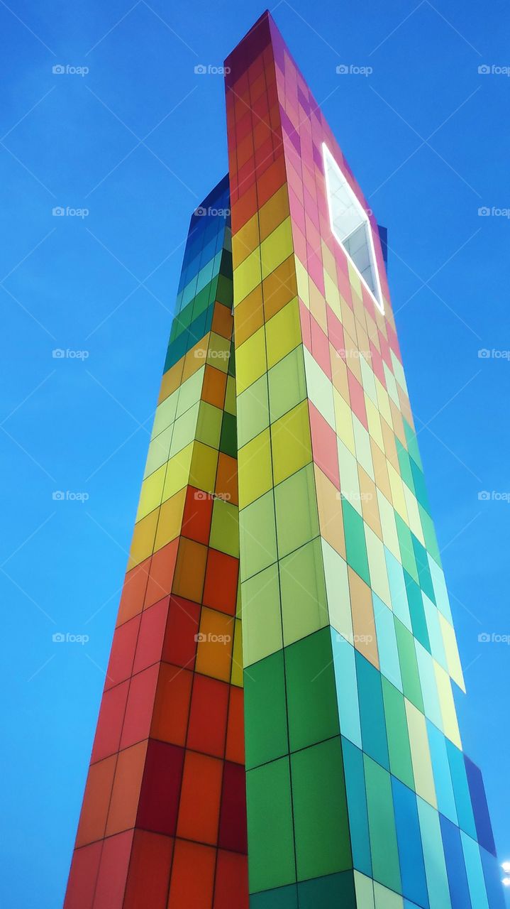 Gorgeous colors and shapes that make a quite tall monument called the window to the world, in the coast of Colombia...