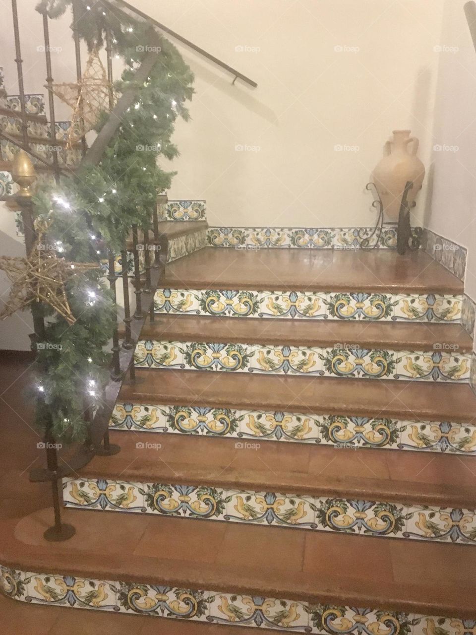 Typical staircase with mosaic 