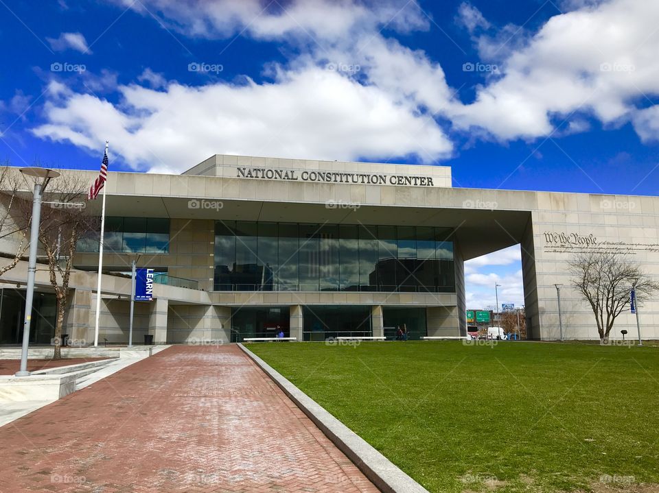 View of the National Constitution Center in the historic area of Philadelphia, Pennsylvania 