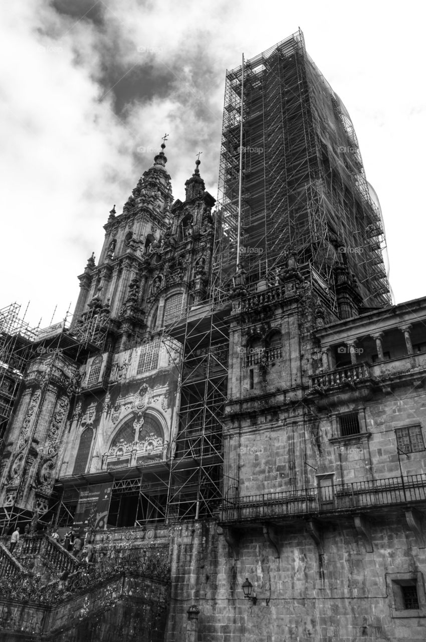 Santiago cathedral. Façade of Santiago  Cathedral