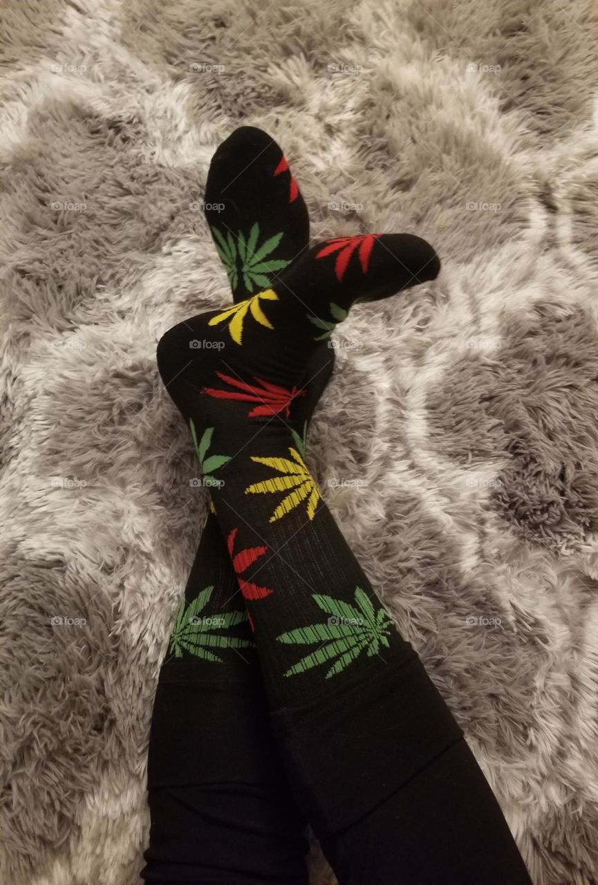 Popfizzy Rasta colored weed socks