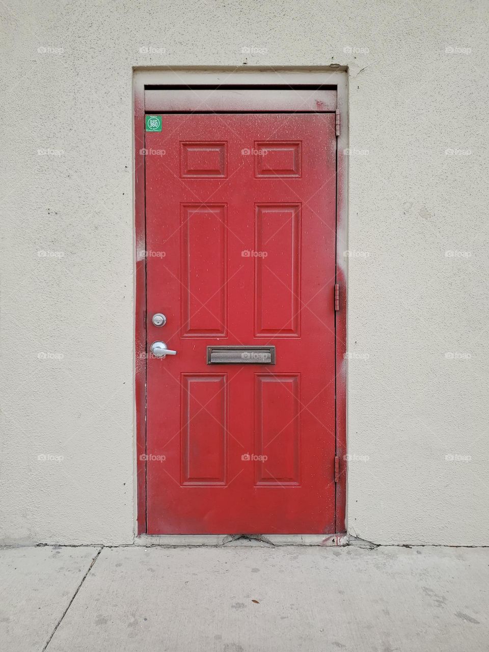 Red exterior door/ rectangles