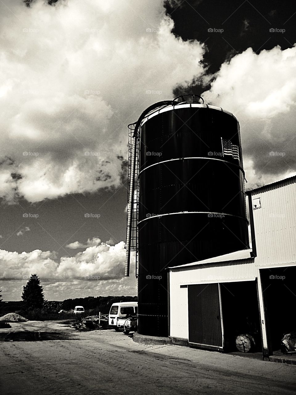 Dairy tower on farm. Wisconsin 