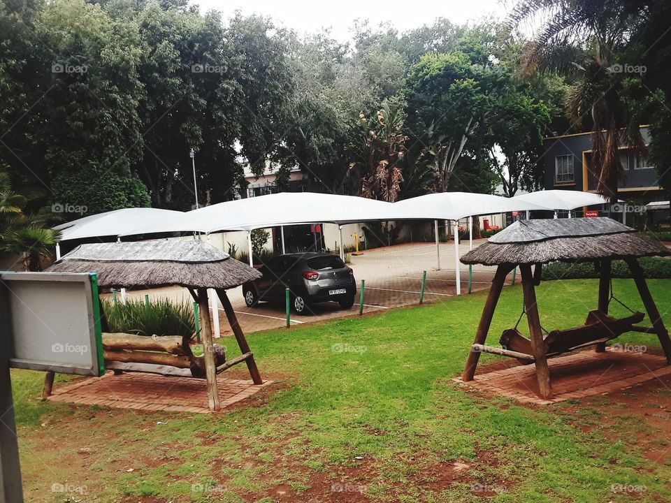 A rest place outside the business structure.