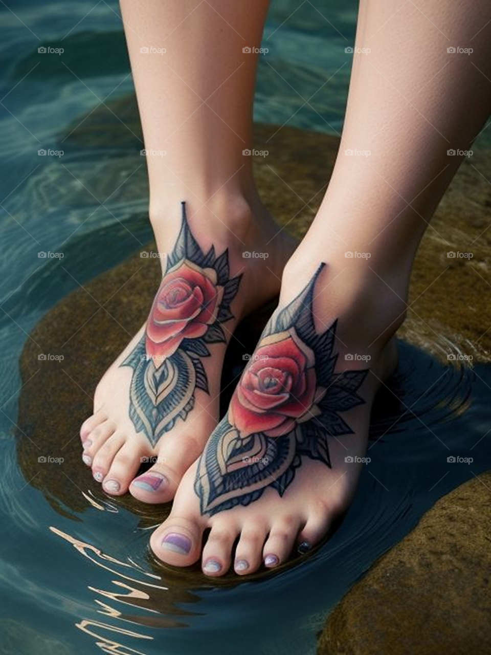 Inscription on barefoot