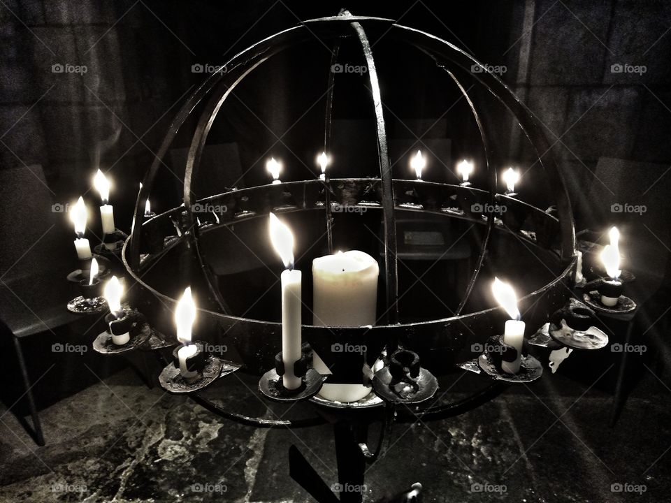 Circle of Candles in the Dark