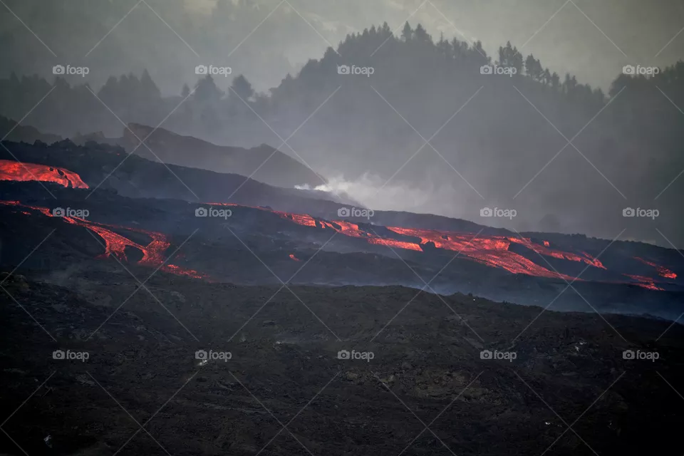 Lava river in La Palma 