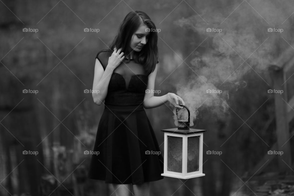 Model with smoke 
