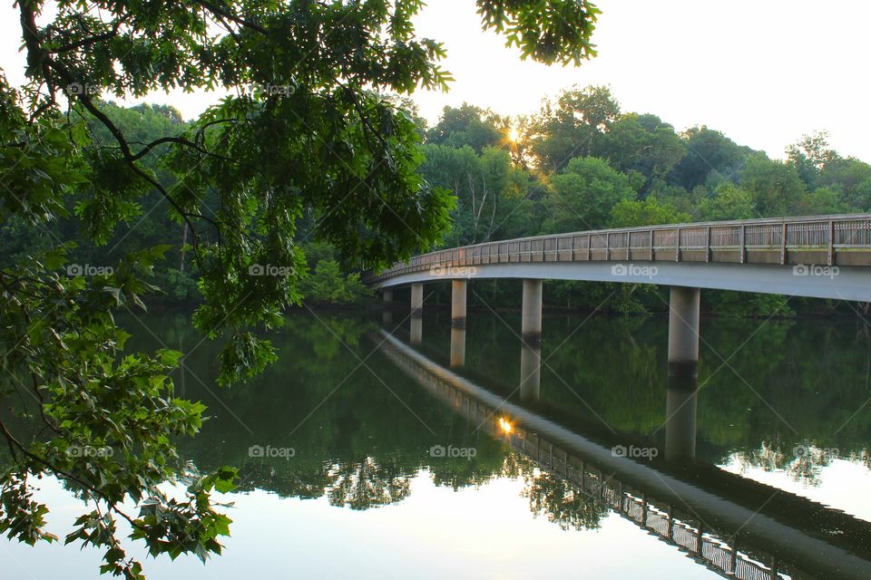 Bridge Over River at Dawn