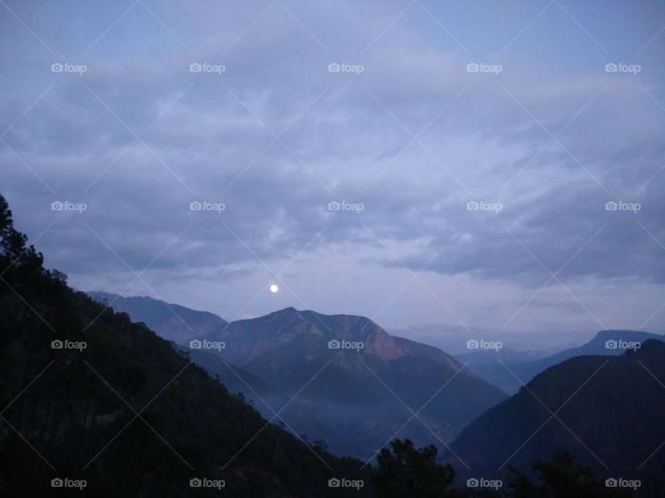 moon over Mountains
