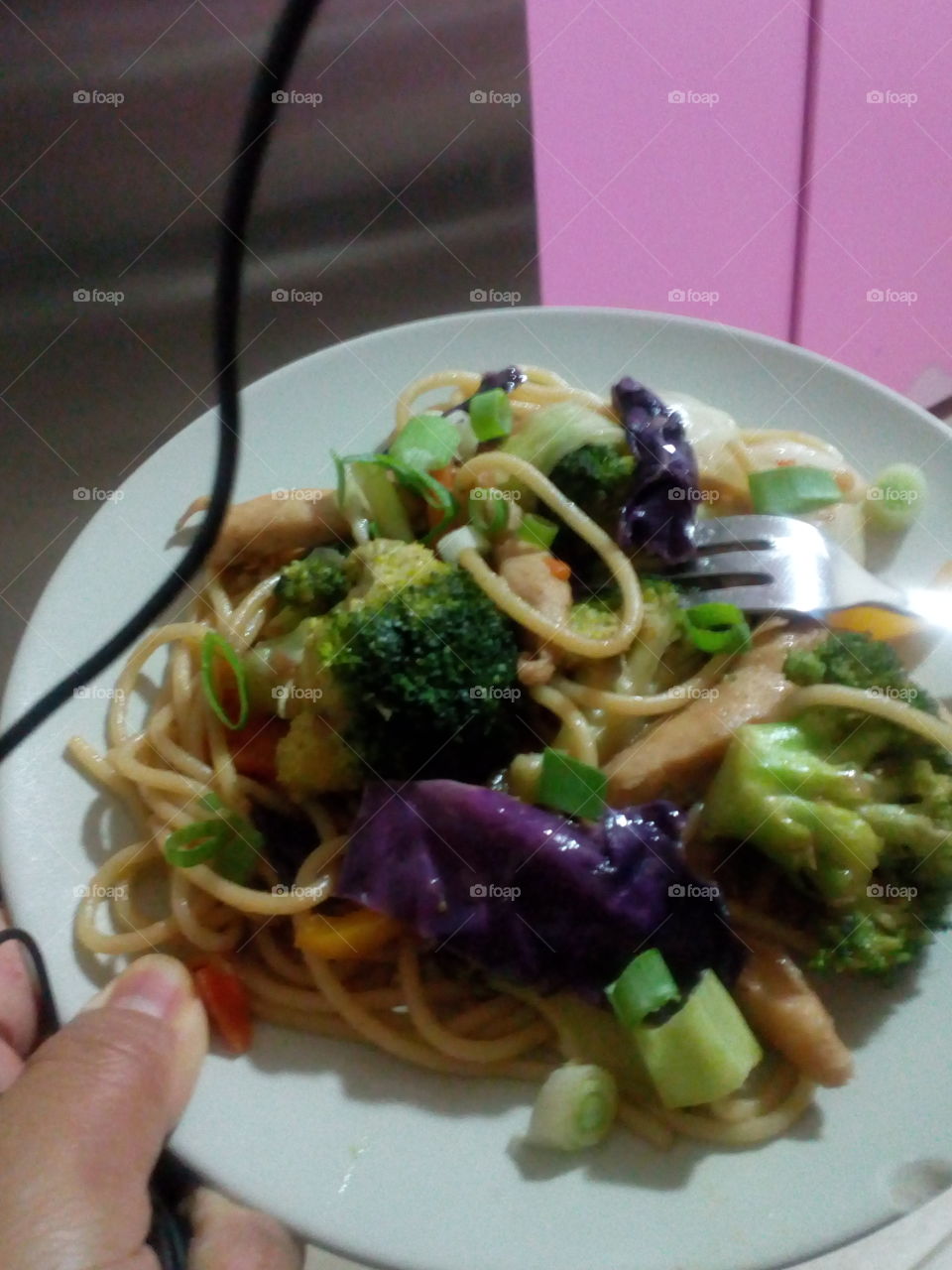 simple effort to make pasta with vegetable.