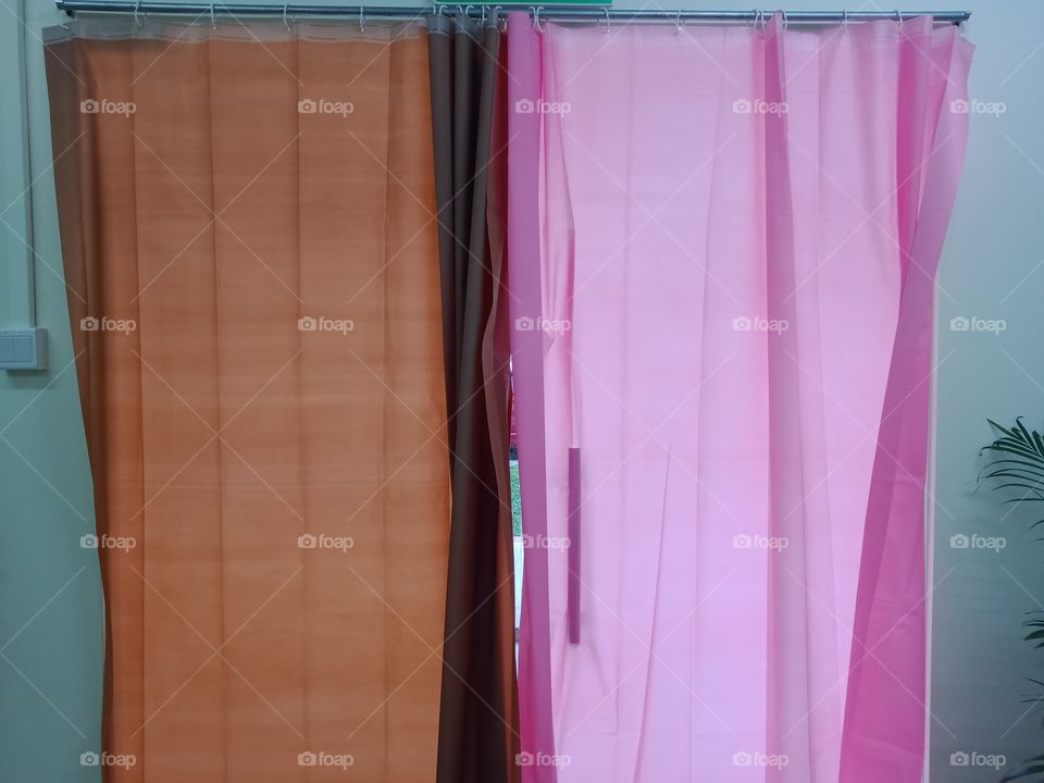 Door curtain view With Pink