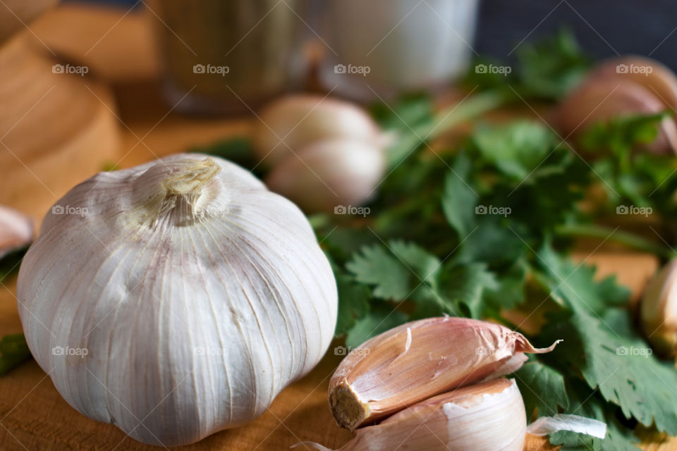 Salt and garlic