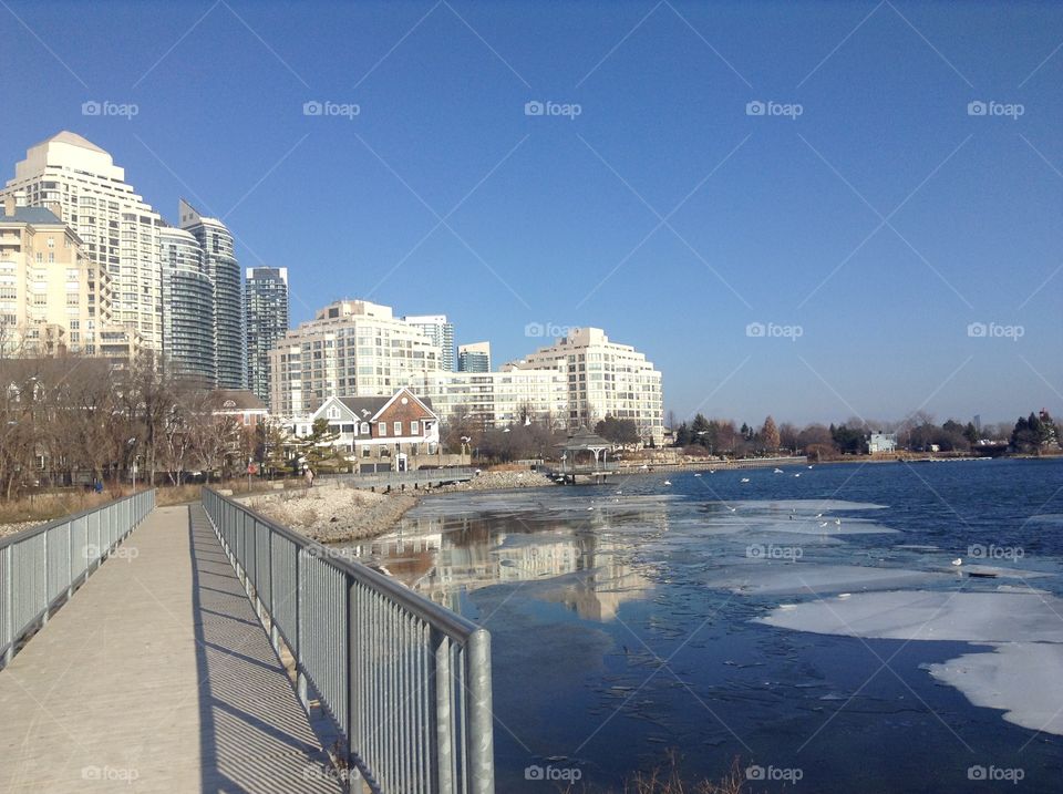 Winter view on the lake