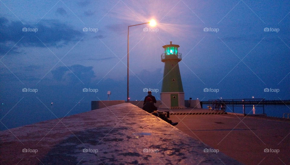 green lighthouse