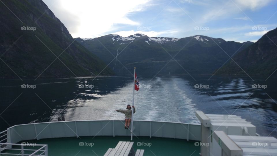 Happy girl enjoying her cruise