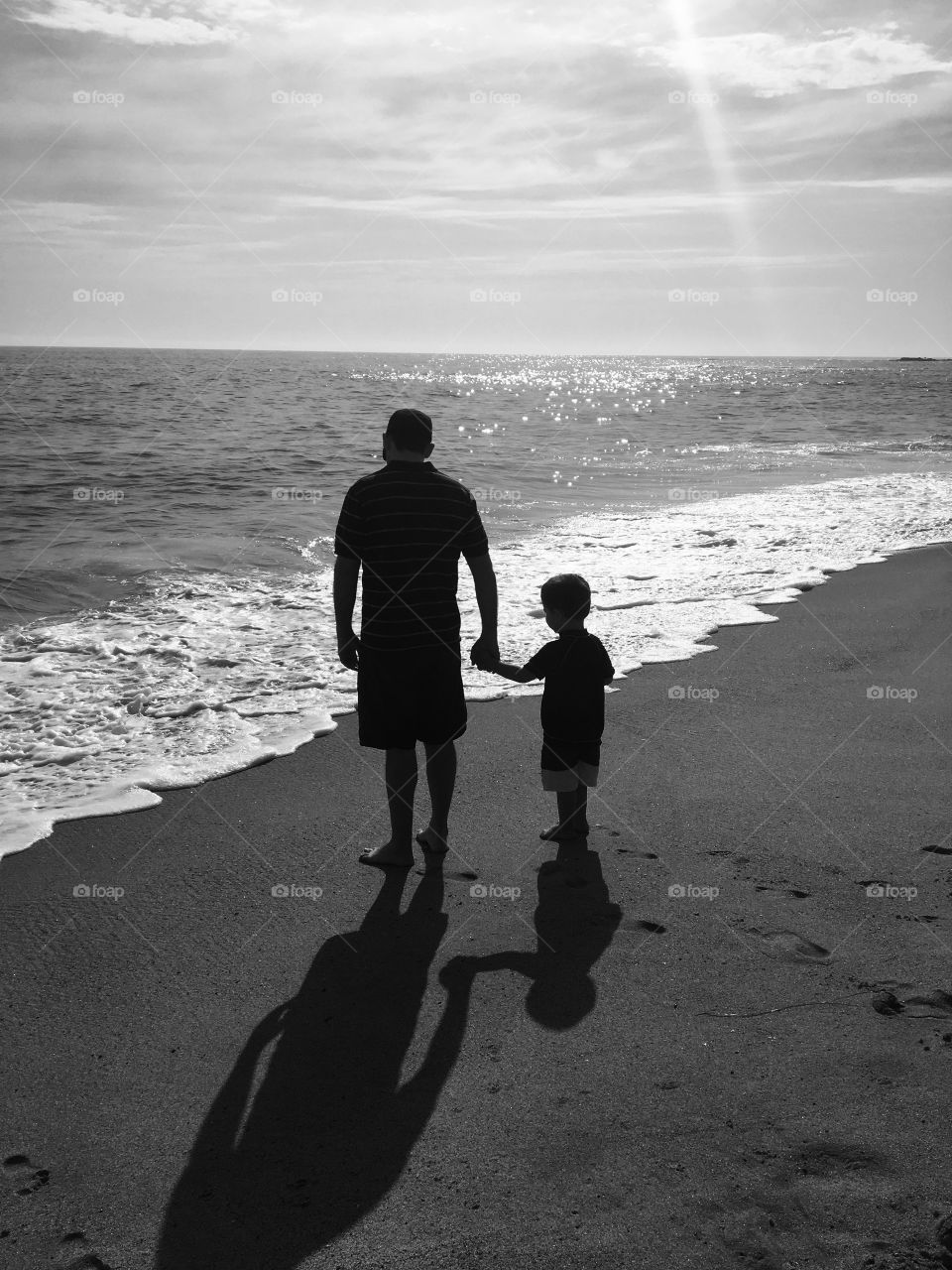 Father and son silhouette 