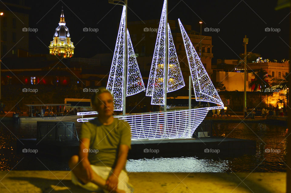 Ship at night 