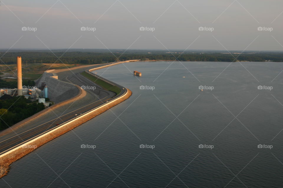 Aerial view of a dam