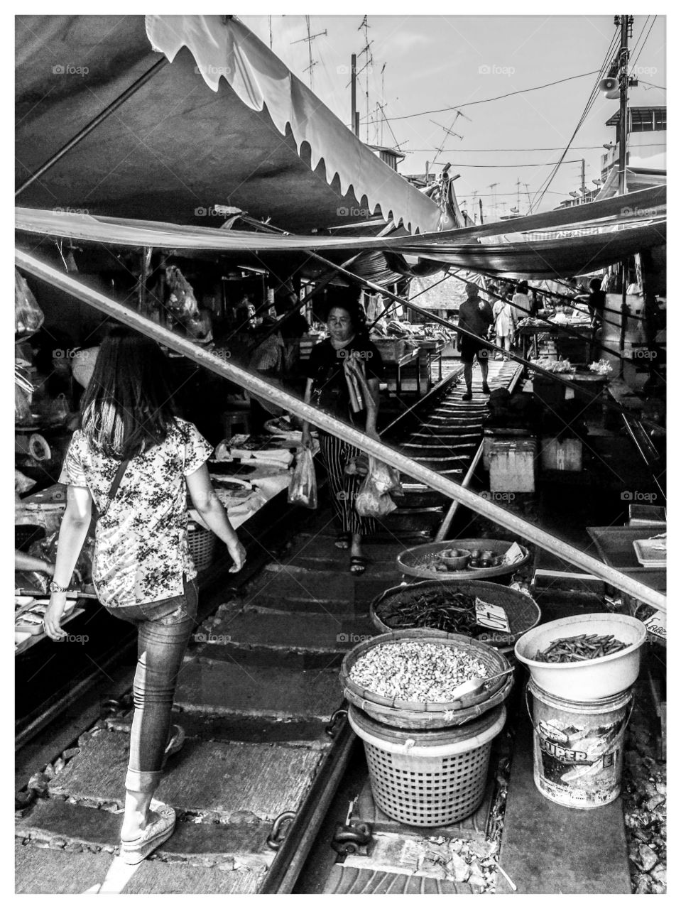 Maeklong Market. Bangkok