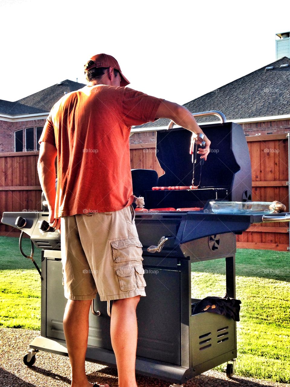 Grill guy. Man grilling 