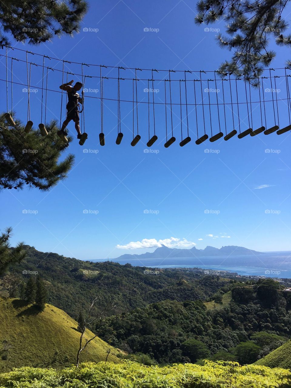 Ropes - beautiful view - Tahiti, French polynesia