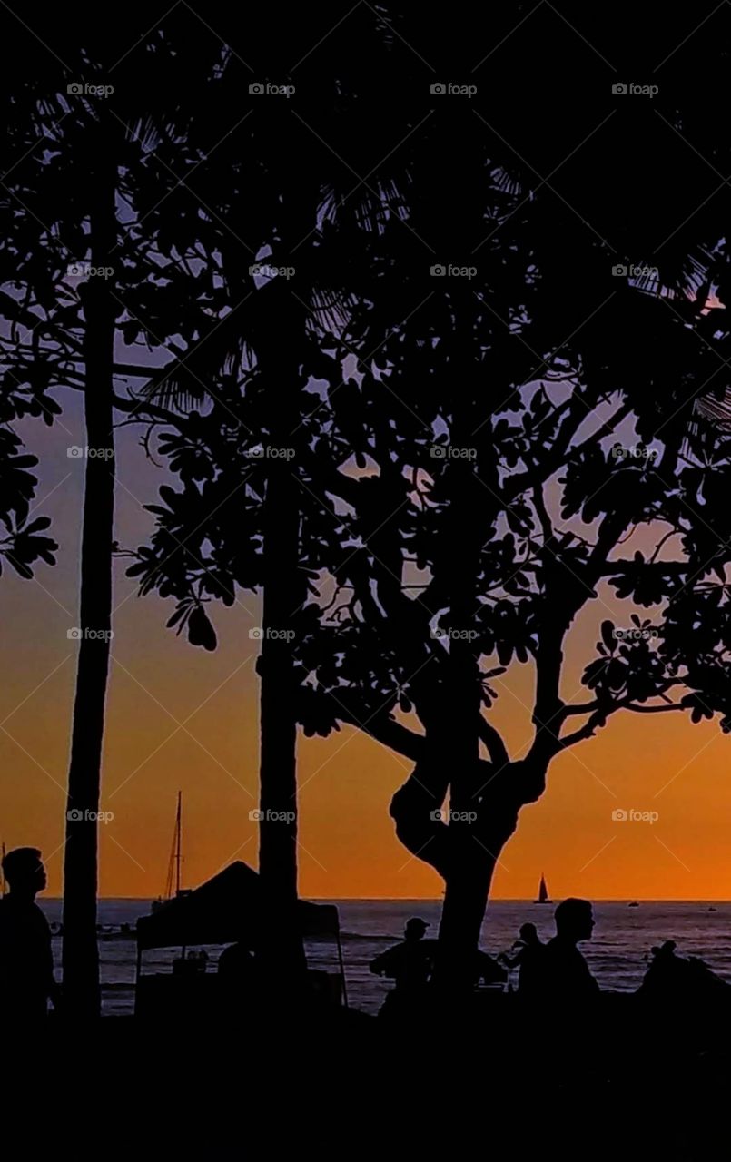 Blue & Orange on Waikiki Beach