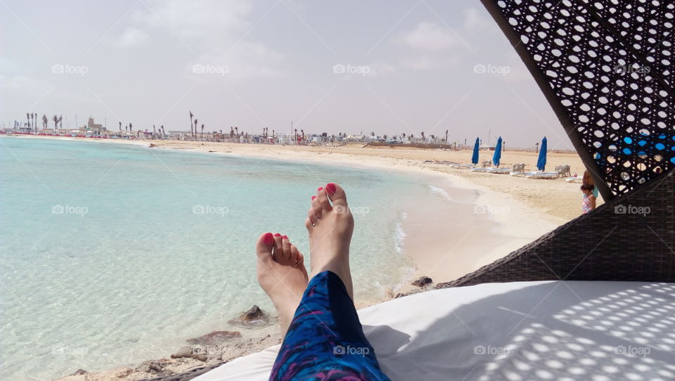 chilling out by the sea