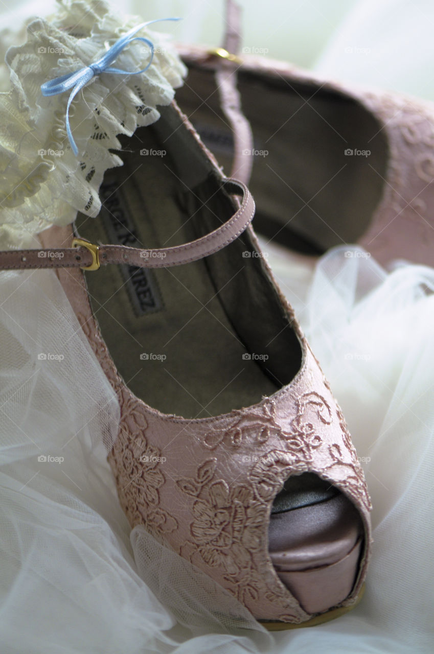Decorated heels shoes for Brides