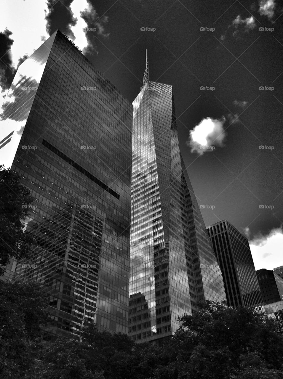 Low angle view of World Trade Centre, Manhattan