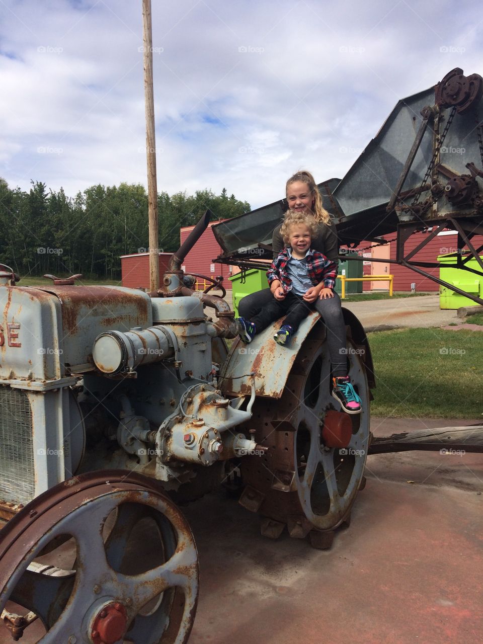 Siblings at a museum