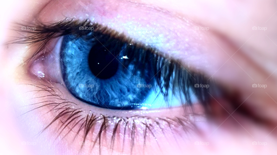 Detail of blue human eye