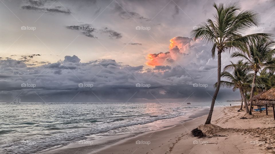 beach side and beautiful sky in evening