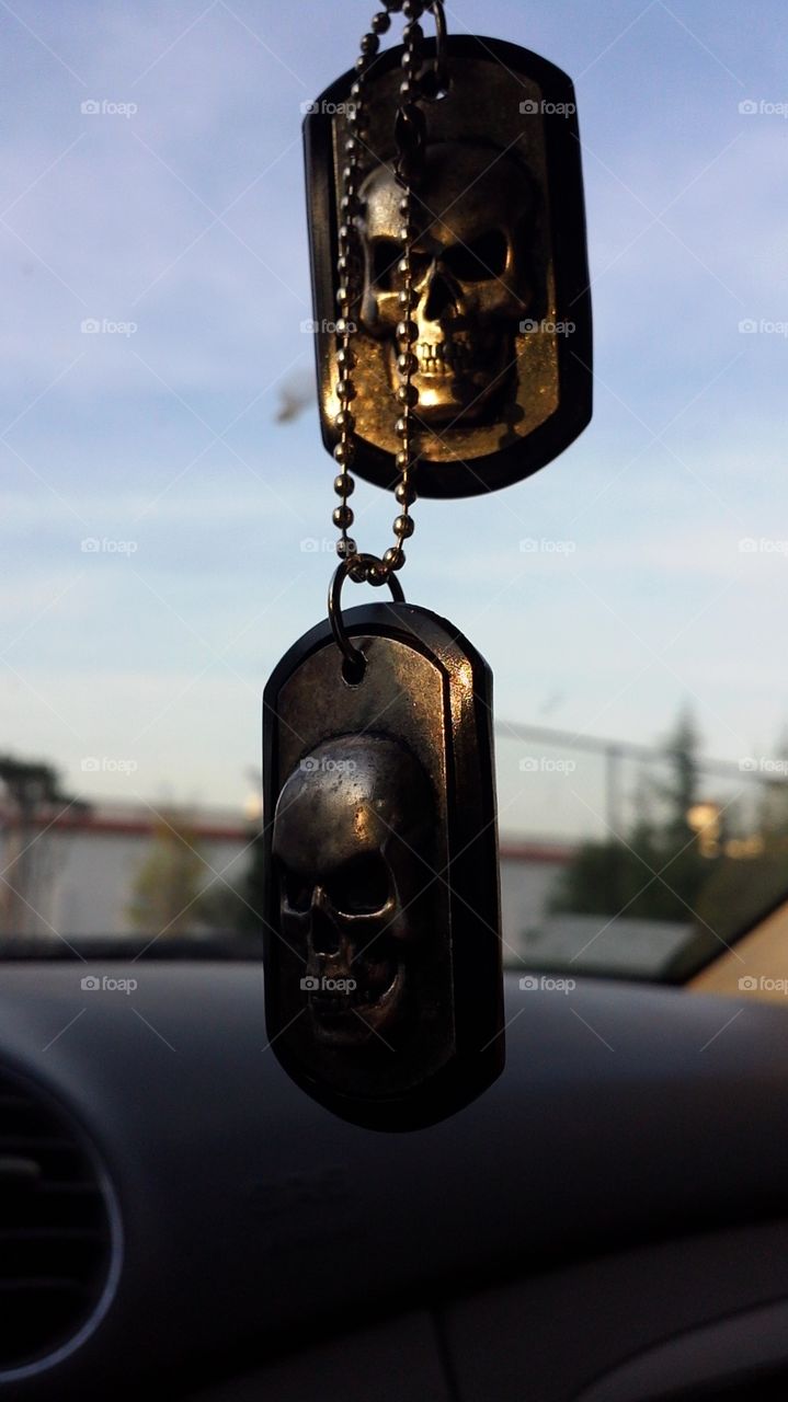 This is a skull key chain I put in my car. I just thought it looked really cool.