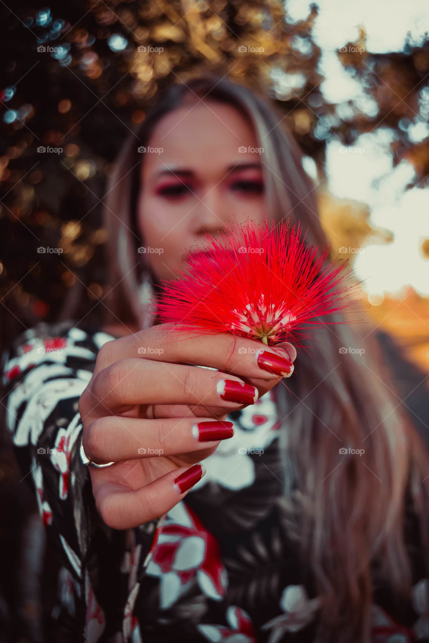 red and flowers