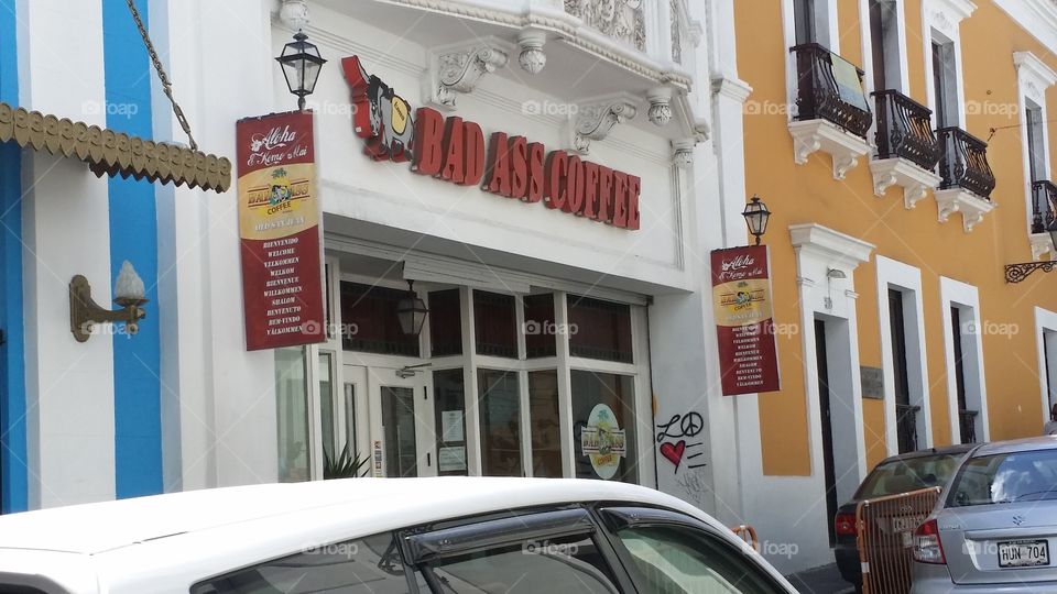 Bad Ass Coffee cafe, San Juan, Puerto Rico.
