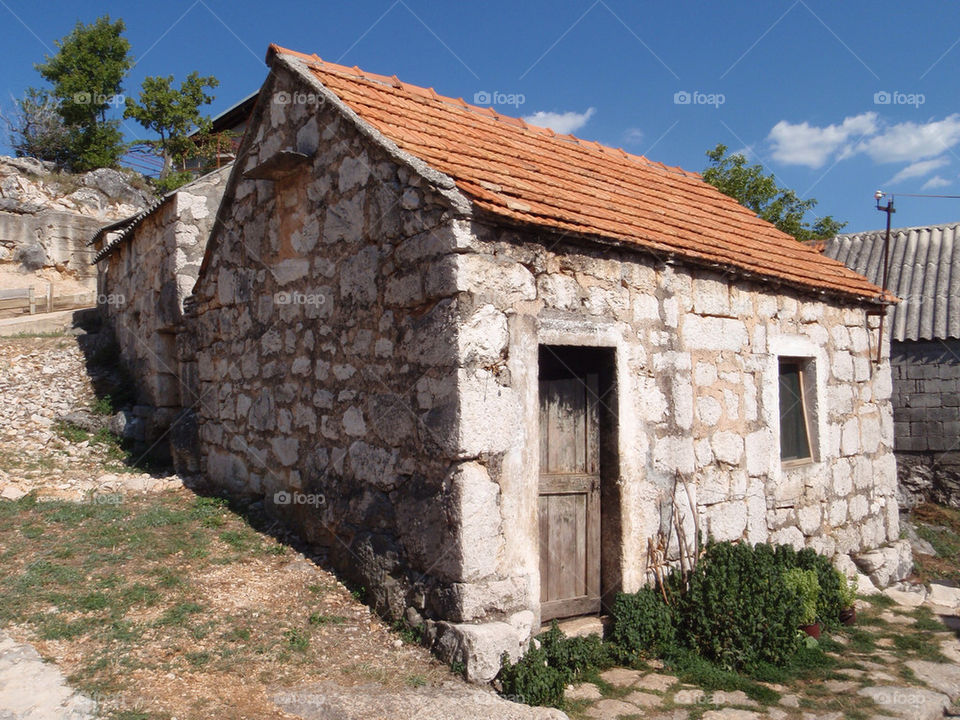 house stone village old by splicanka