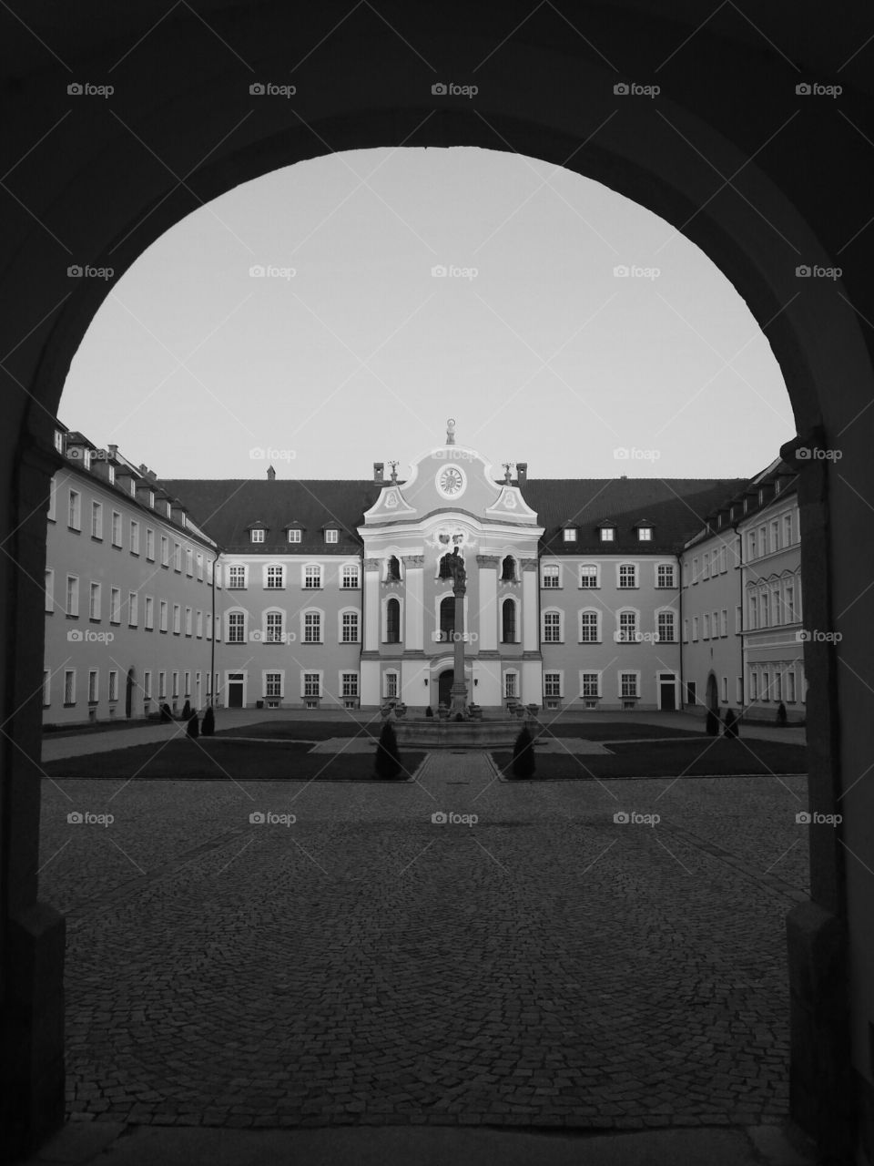 cloister building in Metten. baroque building art