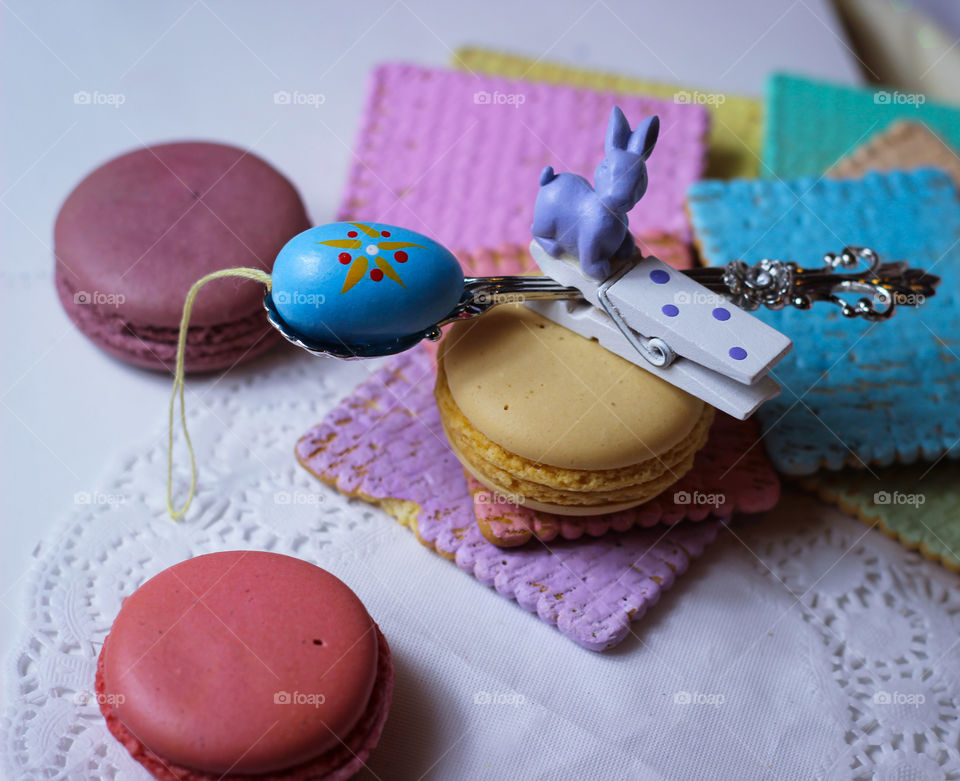 easter bunny macaron