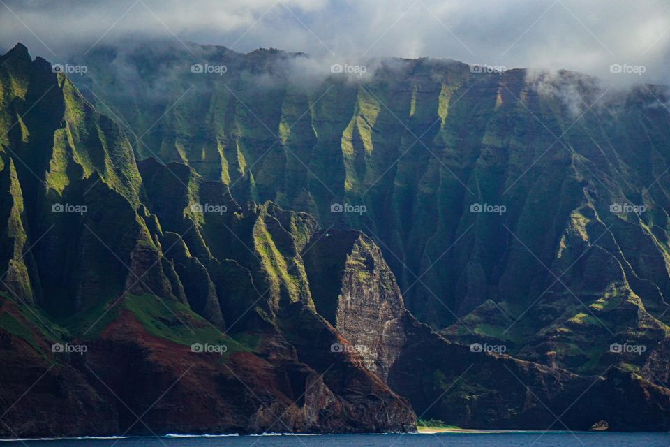 The stunning Na Pali Coast on the island of Kauai in the Hawaiian Island chain has been used in many movies
