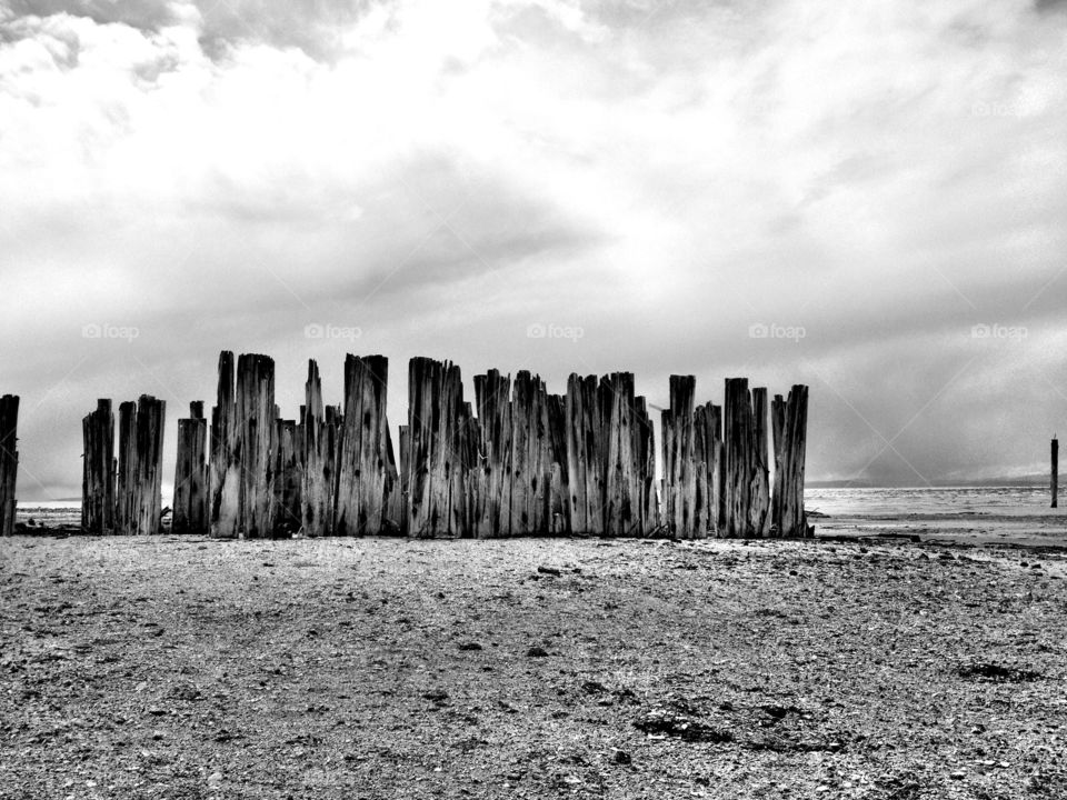 Old pier at beach