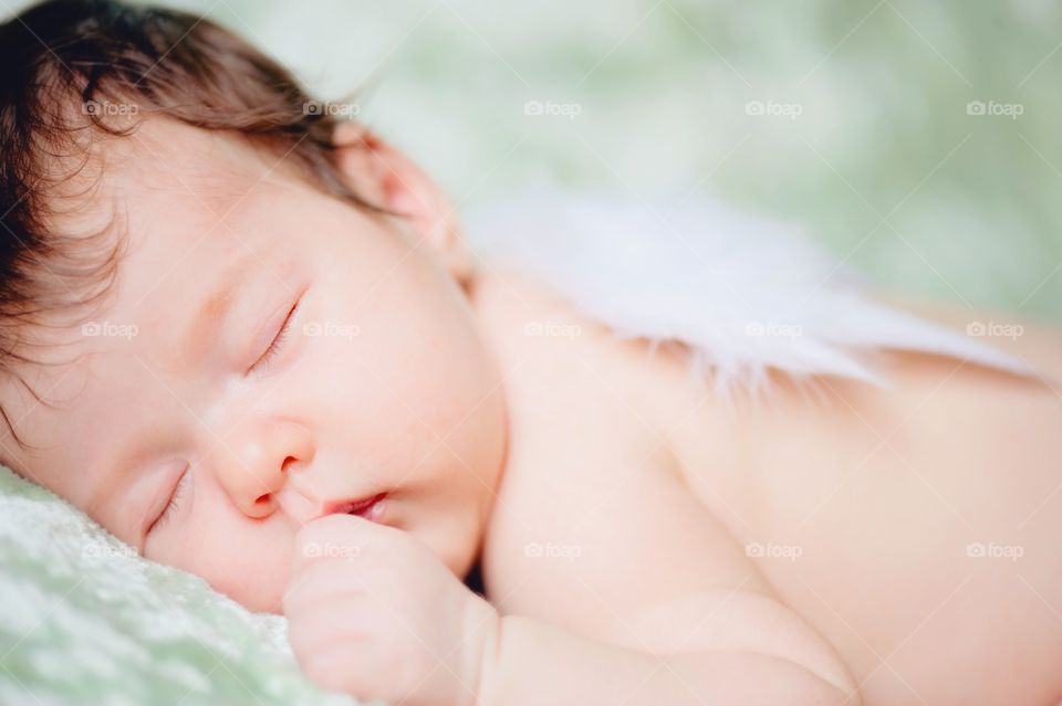 Close-up of a cute sleeping baby