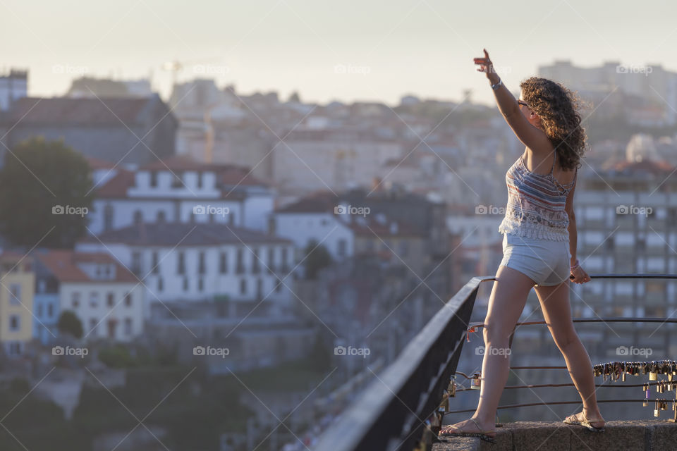 Girl traveling in Porto, Portugal