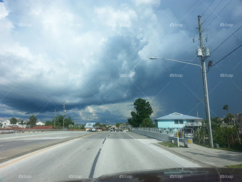 a storm moving in over north Pinellas county, Florida