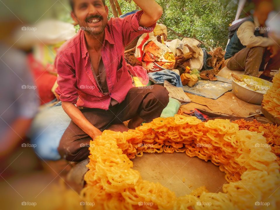 Delicious Indian sweets jalebi. A popular Indian sweets jalebi made by maida and suger syrupa d eaten during festival or special occasiona.