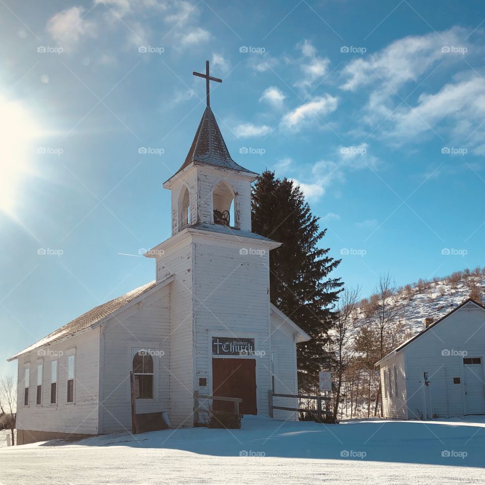 Old church in a small town